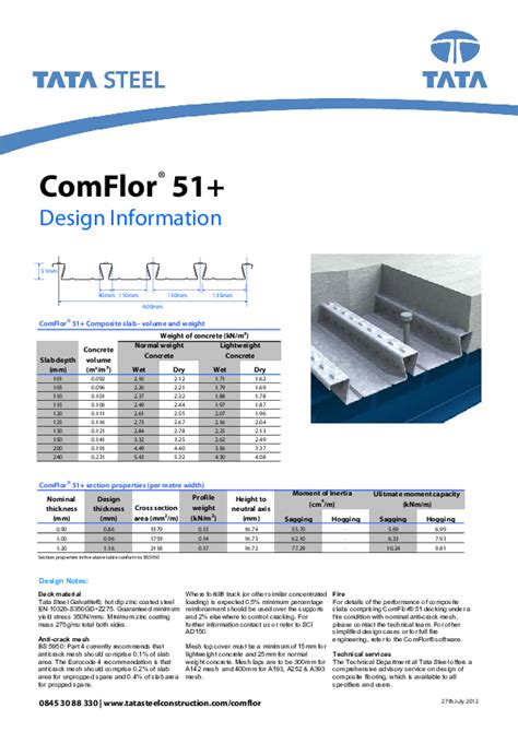 comflor 51+ decking|comflor 51 data sheet.